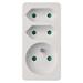 Rozbočovacia zásuvka 2× plochá + 1× guľatá, biela