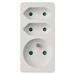 Rozbočovacia zásuvka 2× plochá + 1× guľatá, biela