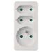 Rozbočovacia zásuvka 2× plochá + 1× guľatá, biela