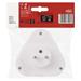 Rozbočovacia zásuvka 3× guľatá, biela