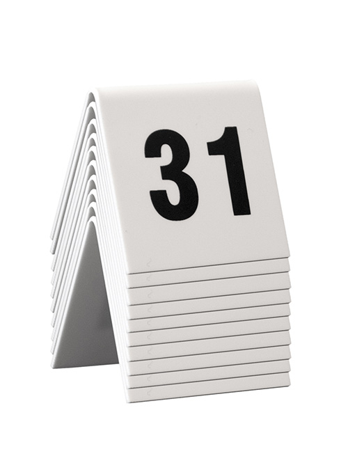 Rozlišovacia tabuľka Securit TABLE SIGNS čísla 31-40, 10ks TN-31-40-WT