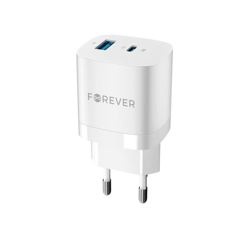 Rychlonabíječka do sítě Forever TC-05 PD+USB GaN 33W bílá GSM115405