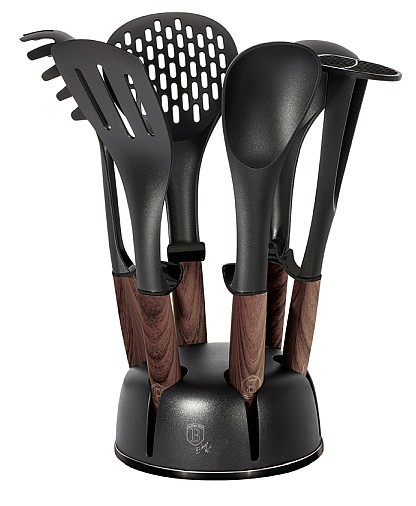 Sada Berlingerhaus kuchynské náčinie v stojane 7 ks Ebony Line Rosewood BH-6229
