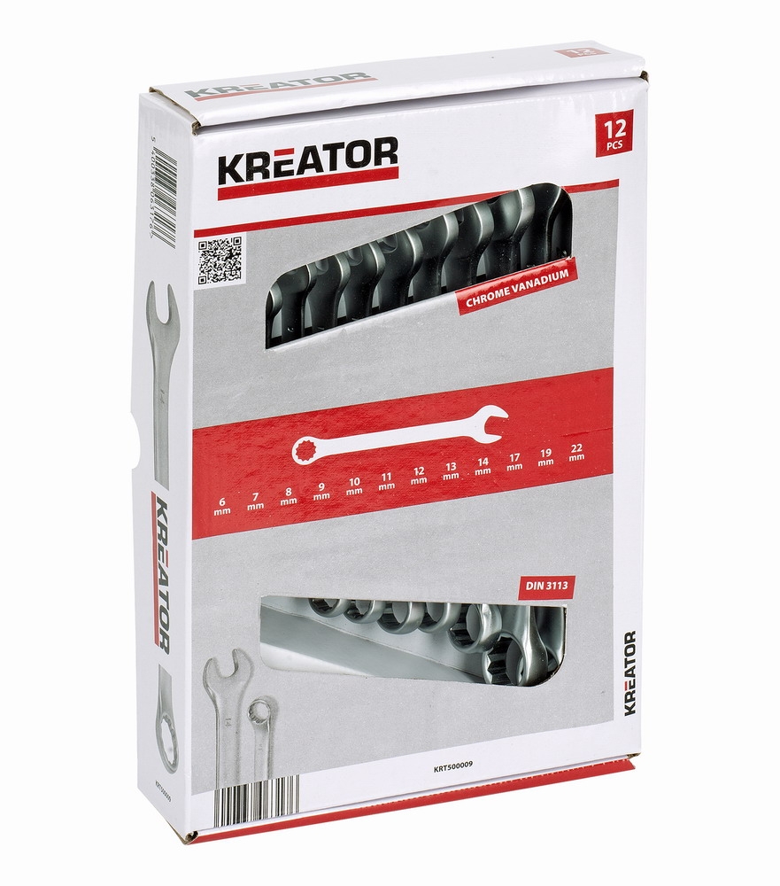 Sada kľúčov Kreator KRT500009 očkoploché 8-22mm, 12ks