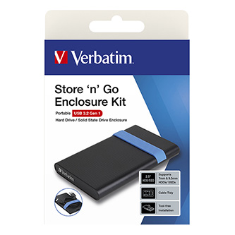 Sada krytov pre interné HDD/SSD, Verbatim, 2.5", Store,N,Go, USB 3.0 (3.2 Gen 1), 53106, čierna