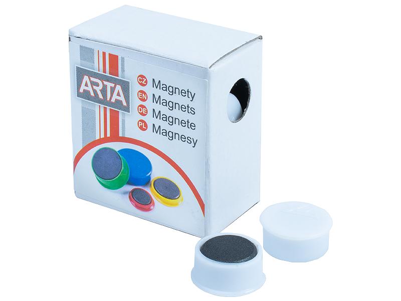 Sada magnetů ARTA průměr 16mm, bílé, 10ks