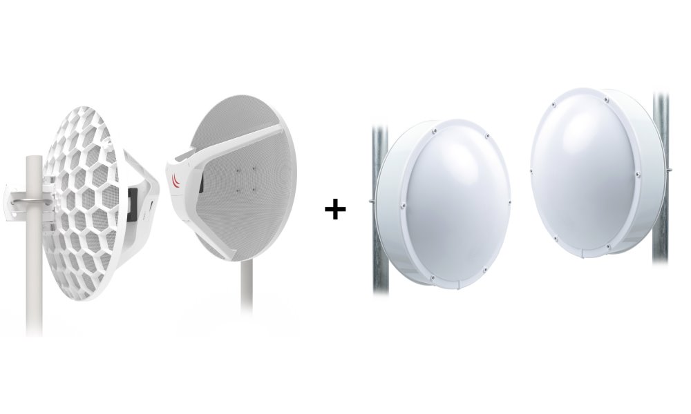 Sada: MikroTik RouterBOARD Wireless Wire Dish, (60 GHz), 2ks + Kryt JRC JH-LHG 2ks RBLHGG-60ad-JH-LHG