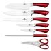 Sada nožov Berlingerhaus BH-2043 ve stojanu 8 ks nerez Metallic Line červená