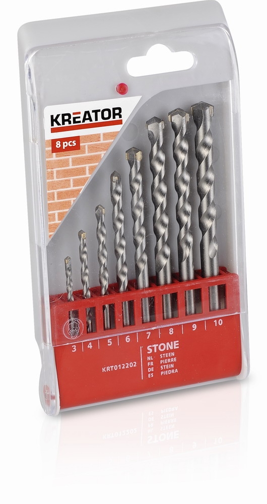 Sada vrtákov Kreator KRT012202 - 8 ks do muriva 3-10 mm