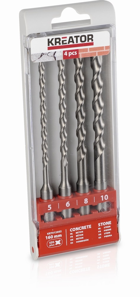 Sada vrtákov Kreator KRT012602 SDS Plus, 4 ks