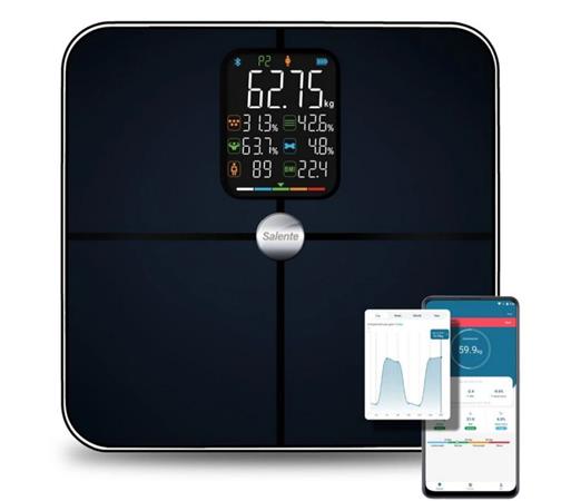 Salente BodyFit, chytrá osobní diagnostická fitness váha, Bluetooth, černá BODYFIT-BK