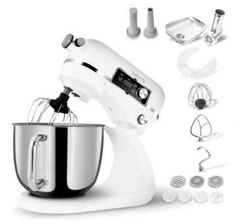 Salente DigiChef+, kuchyňský robot, mísa 6 litrů, celokovový, masomlýnek, digitální displej, bílý