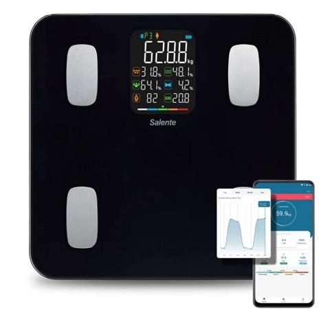 Salente MaxFit, chytrá osobní diagnostická fitness váha, Bluetooth, černá MAXFIT-BK