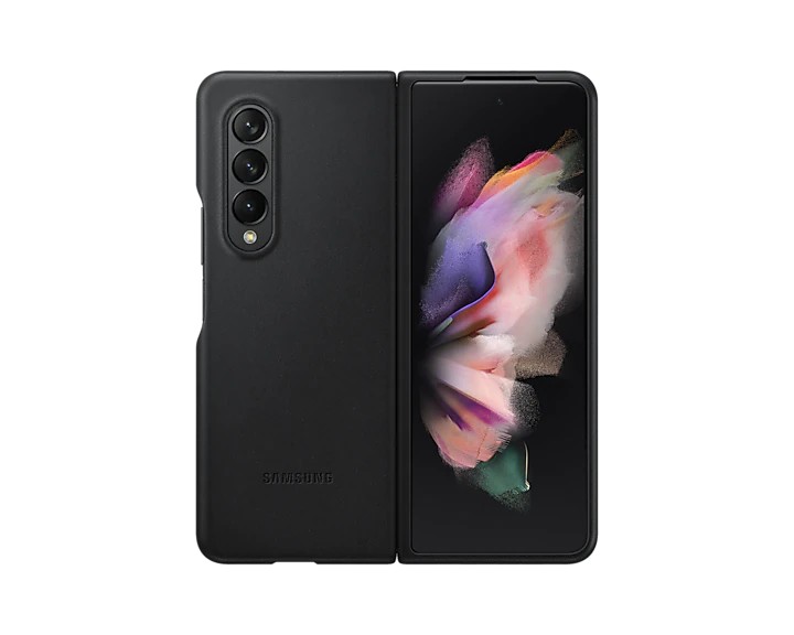 Samsung Kožený zadní kryt Z Fold3 Black EF-VF926LBEGWW