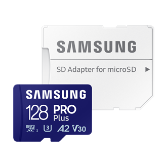 Samsung Micro SDXC karta 128GB PRO Plus + SD adaptér MB-MD128SA/EU