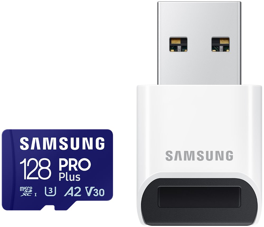 Samsung Micro SDXC karta 128GB PRO Plus + USB adaptér MB-MD128SB/WW