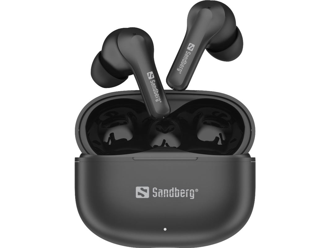 Sandberg bezdrátová sluchátka Play'n Go, Bluetooth s nabíjecím pouzdrem, černá 5705730126512