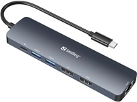 Sandberg dokovací stanice, USB-C, 8 různých konektorů, podpora 8K, PD 100 W 136-43