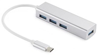 Sandberg HUB, USB-C -> 4x USB 3.0, stříbrná 336-20