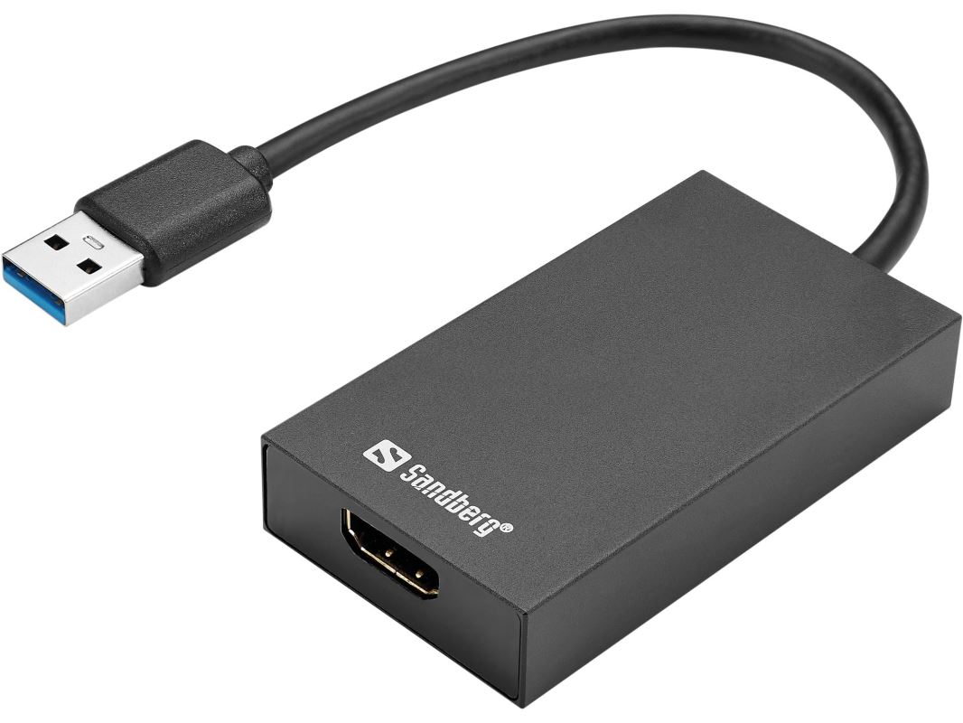 Sandberg konvertor USB 3.0 na HDMI, adaptér pro připojení monitoru 5705730134425