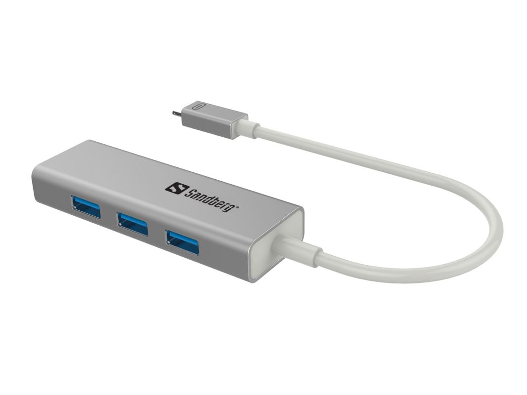Sandberg konvertor USB-C samec > 3 x USB 3.0 samice 136-03