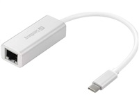 Sandberg konvertor USB-C samec > RJ45 samica, bílý 136-04