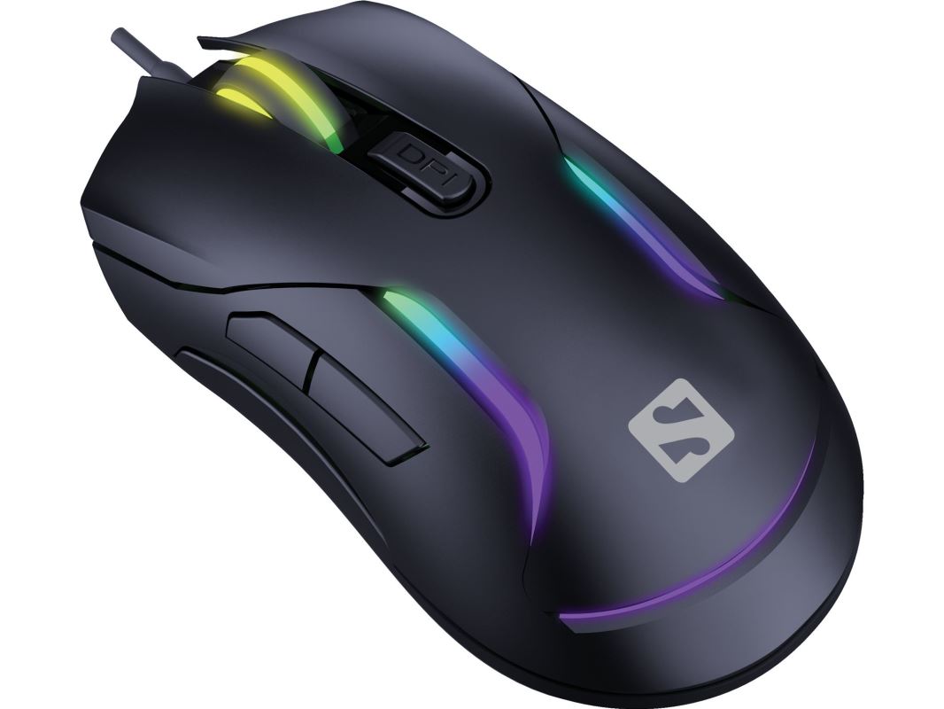 Sandberg LightFlow 6D Gamer Mouse, herní myš, 3600dpi, LED podsvícení, černá 5705730640278