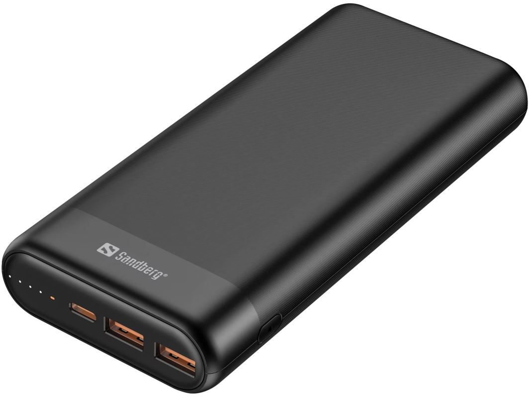 Sandberg Powerbank 20000mAh, USB-C PD 65W + 2x QC3.0, černá 5705730420627