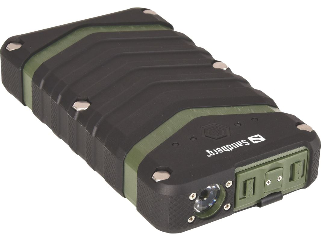 Sandberg přenosný zdroj USB 20100 mAh, Survivor Outdoor, pro chytré telefony, černozelený 5705730420368
