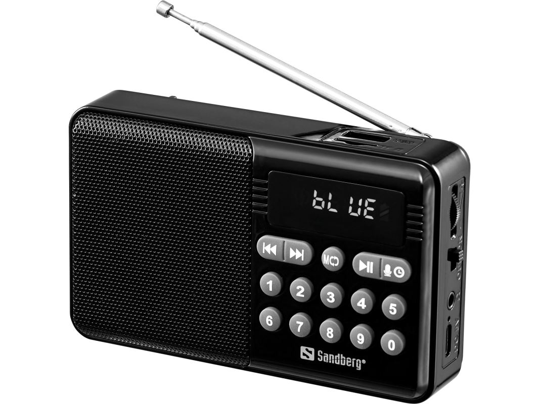 Sandberg reproduktor FM radio + Bluetooth, dobíjecí, 15 h, 5 W, černá 5705730421181