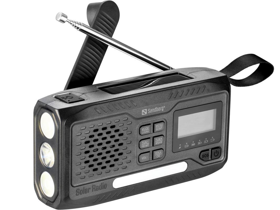 Sandberg Survivor All-in-1 DAB Radio 4500 mAh, multifunkční outdoorové rádio, černé 5705730421174