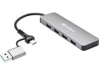 Sandberg USB-C/A to 4xUSB 3.0 Hub 136-63