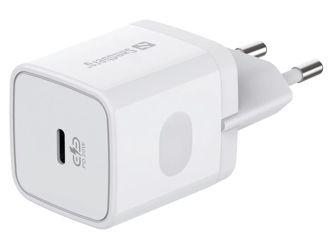 Sandberg USB-C AC Charger PD20W, bílá 5705730441424