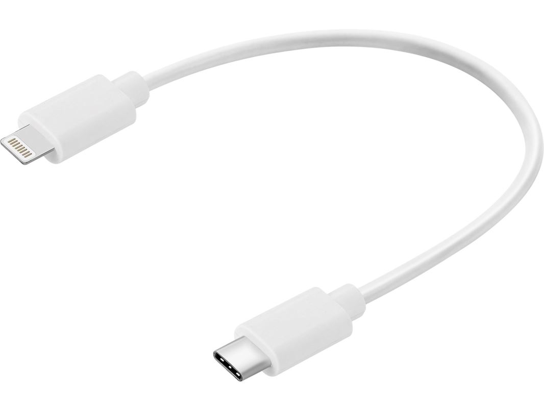 Sandberg USB-C do Lightning kabel, MFI, SYNC + CHARGE, 20 cm, bílý 5705730136719
