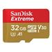 SanDisk Extreme microSDHC 32GB - Twin Pack - 100MB/s A1 C10 V30 UHS-I U3, Adapter for Action Sports C SDSQXAF-032G-GN6AT