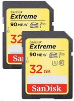 SanDisk Extreme - Paměťová karta flash - 32 GB - Video Class V30 / UHS Class 3 / Class10 - SDHC UHS SDSDXVE-032G-GNCI2