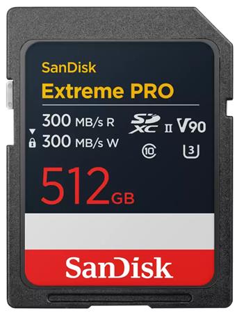 SanDisk Extreme PRO, 512GB SD UHS-II (V90) SDSDXDM-512G-GN4IN