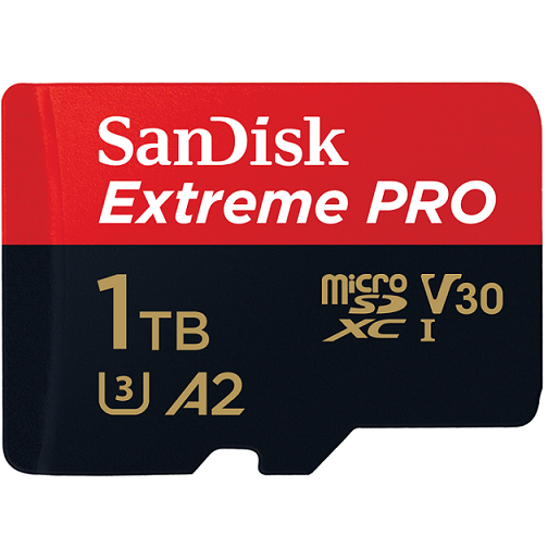 SanDisk Extreme Pro - Paměťová karta flash - 1 TB - A2 / Video Class V30 / UHS-I U3 / Class10 - mic SDSQXCZ-1T00-GN6MA