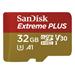 SanDisk micro SDHC karta 32GB Extreme PLUS (95MB/s, UHS-I V30, Rescue Pro Deluxe) + adaptér SDSQXBG-032G-GN6MA