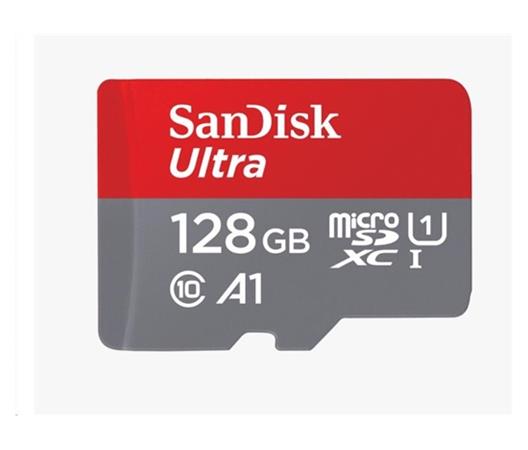 SanDisk MicroSDXC karta 128GB Ultra (120 MB/s, A1 Class 10 UHS-I, Android) + adaptér SDSQUA4-128G-GN6MA