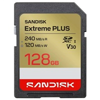 SanDisk SDXC karta 128GB Extreme PLUS (R240/W MB/s Class 10, UHS-I U3 V30) SDSDXWI-128G-GUCIN