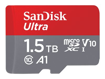 SanDisk Ultra - Paměťová karta flash (adaptér microSDXC na SD zahrnuto) - 1.5 TB - A1 / UHS Class 1 SDSQUAC-1T50-GN6MA