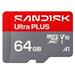 Sandisk Ultra PLUS micro SDHC karta 64GB UHS-I, V10, U1, C10, (150MB/s) SDSQUWC-064G-GN6MA