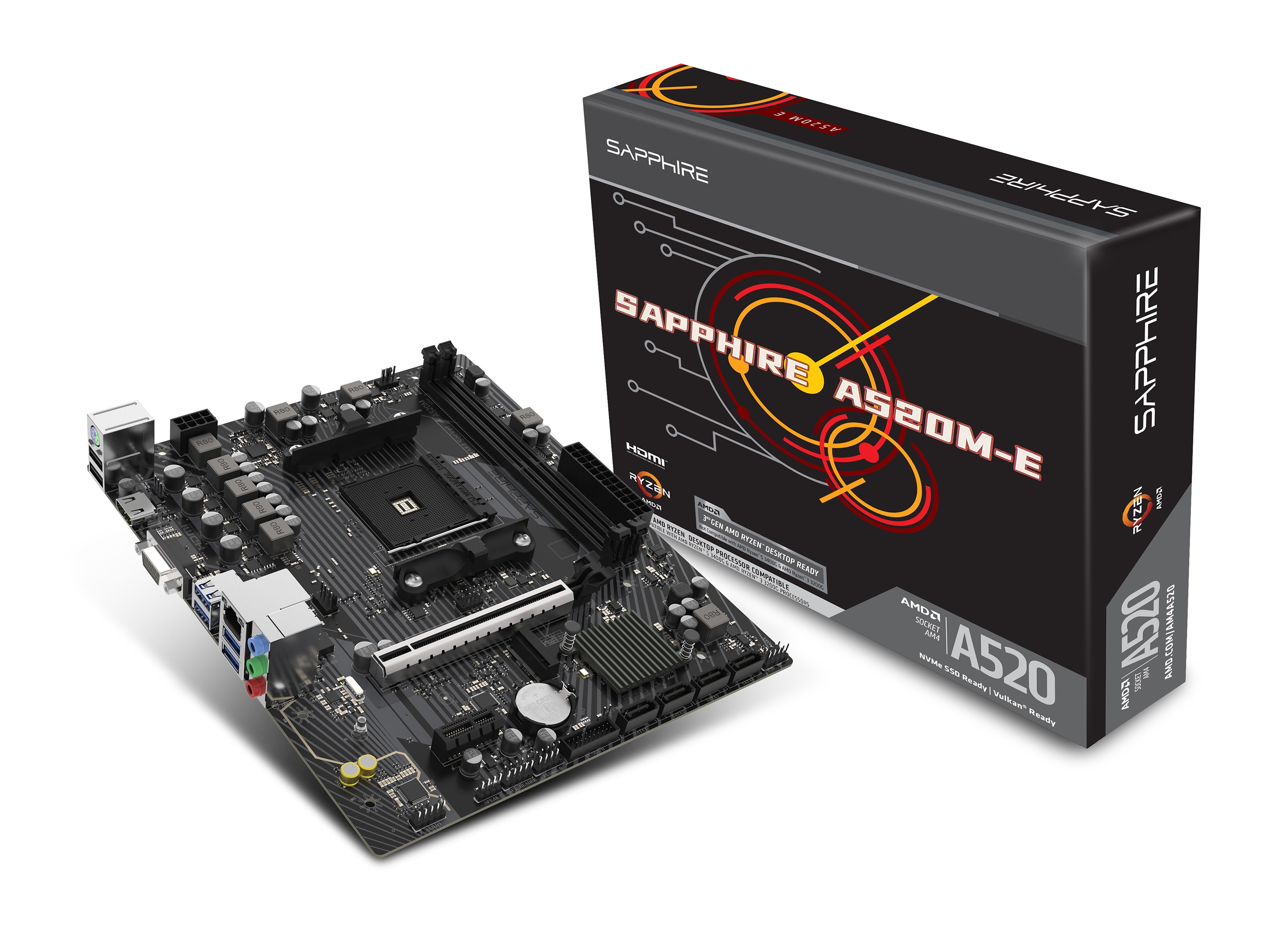 SAPPHIRE A520M-E/AM4/mATX 52119-04-40G