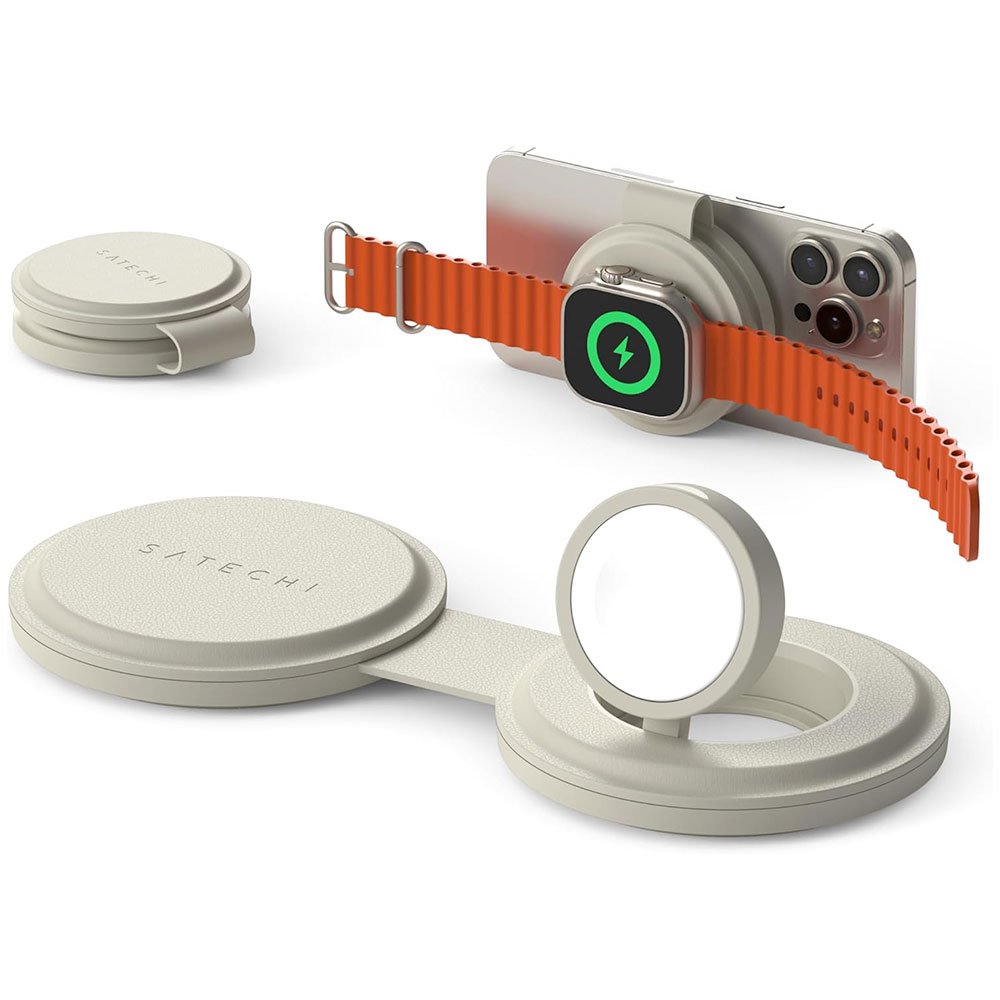 Satechi Qi2 OntheGo 2-in-1 Wireless Charger - Sand ST-QTG21W