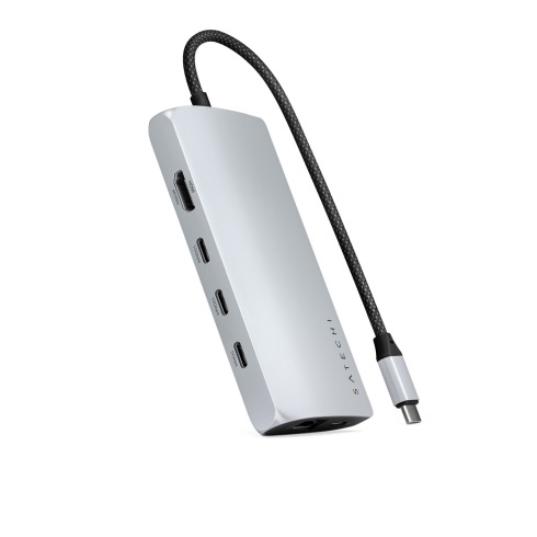 Satechi USB-C Multiport adaptér 8K with Ethernet V3 - Silver ST-P8KES