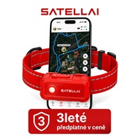 SATELLAI Collar Go M - GPS lokátor, komunikátor a monitor zdraví, červený, 3leté předplatné TG1-EU-SR-M-LT
