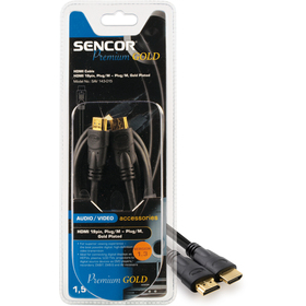 SAV 143-015 HDMI 19p M-M 1,5M PG _SENCOR 8590669064458