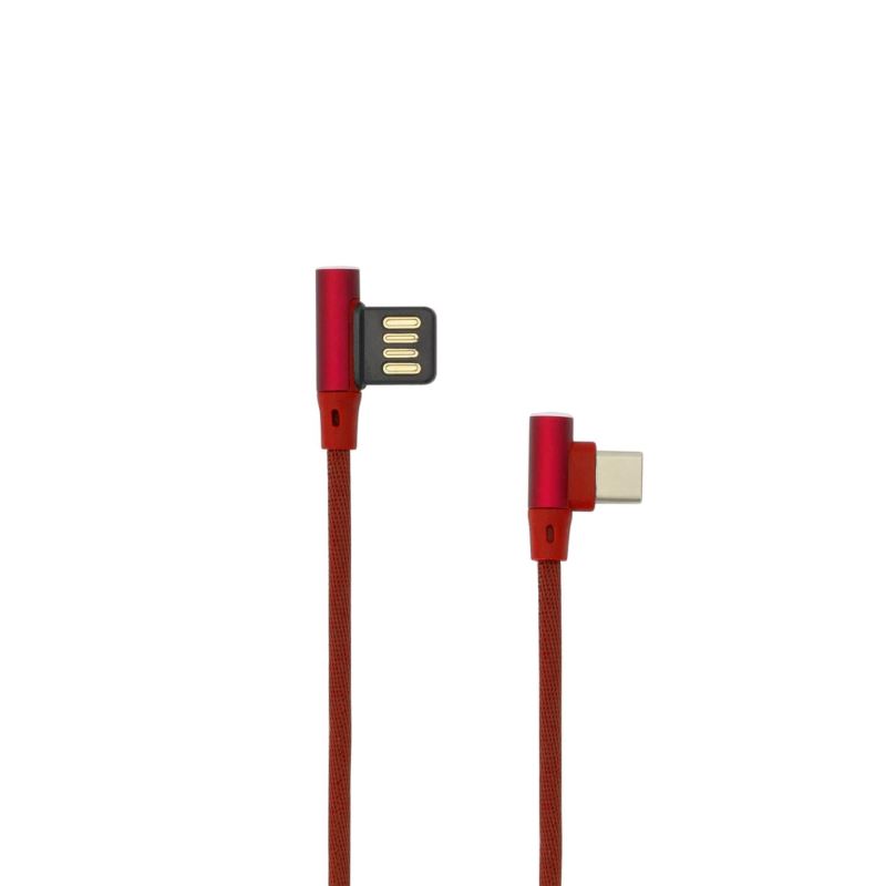 SBOX kabel USB - TYP C 90 M/M, 1,5m, blistr, červená