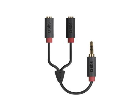 SBS - Audio rozbočovací kábel 3.5mm jack, červená TECABLESPLITTER
